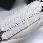 YSL Loulou Medium Bag Leather White Silver 30x22x10cm - 2