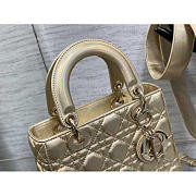 Dior Small Lady Gold Lambskin Iridescent and Metallic 20cm - 4