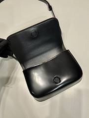 Prada Brushed Leather Mini Bag Shoulder Strap Black 18x12.5x2.5cm - 5