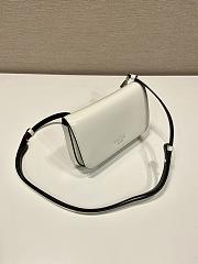 Prada Brushed Leather Mini Bag Shoulder Strap White 18x12.5x2.5cm - 4