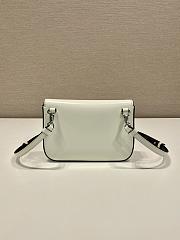 Prada Brushed Leather Mini Bag Shoulder Strap White 18x12.5x2.5cm - 3