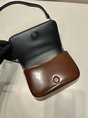 Prada Brushed Leather Mini Bag Shoulder Strap Brown 18x12.5x2.5cm - 4