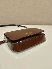 Prada Brushed Leather Mini Bag Shoulder Strap Brown 18x12.5x2.5cm - 5