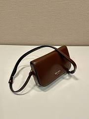 Prada Brushed Leather Mini Bag Shoulder Strap Brown 18x12.5x2.5cm - 3