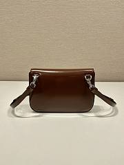 Prada Brushed Leather Mini Bag Shoulder Strap Brown 18x12.5x2.5cm - 2