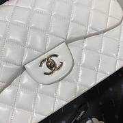 Chanel Flap Bag Jumbo Lambskin White Silver Hardware 30cm - 5