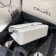 Chanel Flap Bag Jumbo Lambskin White Silver Hardware 30cm - 6