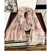 Chanel Swan Print Silk Scarf Pink 100x200cm - 1