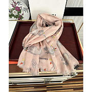 Chanel Swan Print Silk Scarf Pink 100x200cm - 2