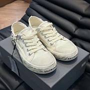 Balenciaga Paris Low Top Graffiti Sneaker in White - 1