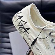 Balenciaga Paris Low Top Graffiti Sneaker in White - 4