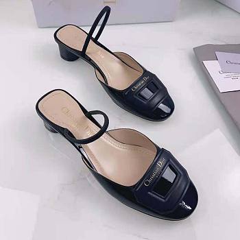 Dior Day Slingback Pump Indy Black Patent Calfskin 3.5cm