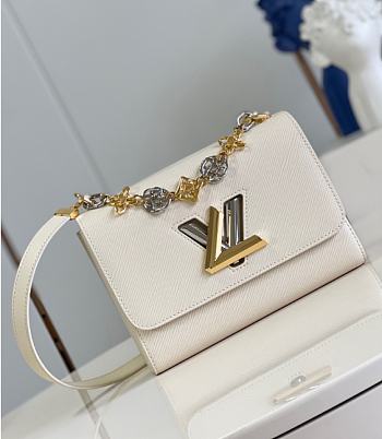 Louis Vuitton LV Twist White MM 23 x 17 x 9.5 cm