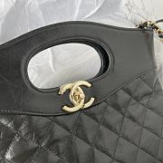 Chanel Vintage Shopping Bag Black 22x23x5.5cm - 5