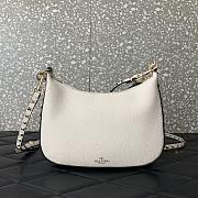 Valentino Small Rockstud Hobo Bag White 25x20x4cm - 4