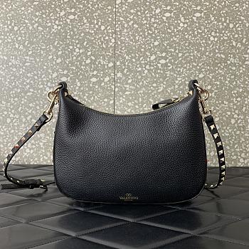 Valentino Small Rockstud Hobo Bag Black 25x20x4cm