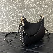 Valentino Small Rockstud Hobo Bag Black 25x20x4cm - 5