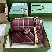 Gucci Deco Small Shoulder Bag Dark Red 25x19.5x8cm - 1