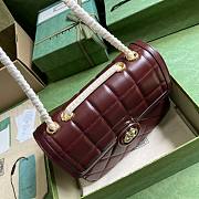 Gucci Deco Small Shoulder Bag Dark Red 25x19.5x8cm - 5