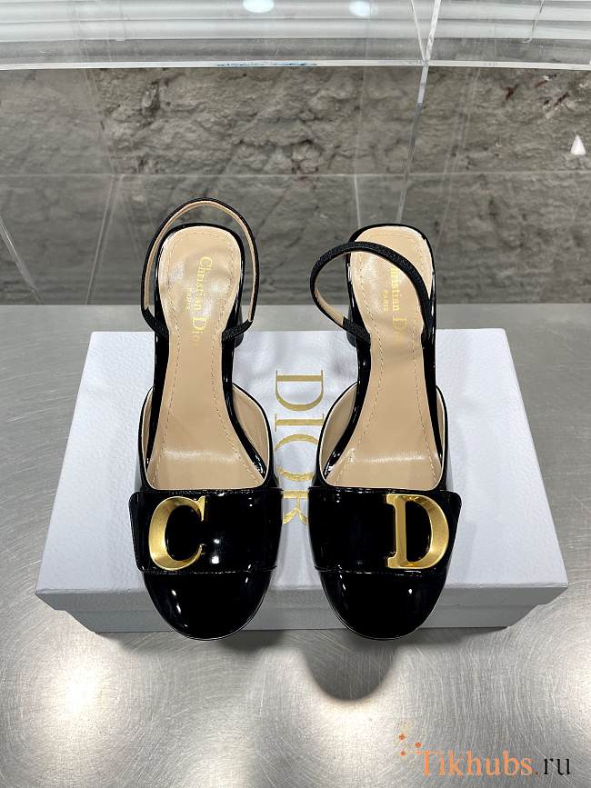 Dior C'est Slingback Pump Black Patent Calfskin 8cm - 1