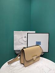 Prada Emblème Saffiano Shoulder Bag Beige 22x15x6cm - 2