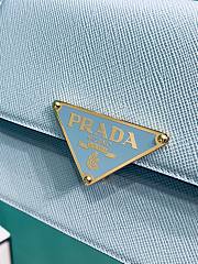 Prada Emblème Saffiano Shoulder Bag Blue 22x15x6cm - 2