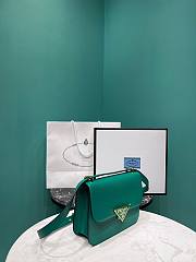 Prada Emblème Saffiano Shoulder Bag Green 22x15x6cm - 5