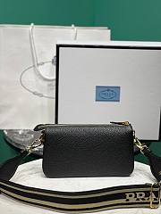 Prada Leather Shoulder Bag Black 23x13.5x5cm - 3