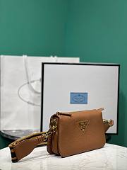 Prada Leather Shoulder Bag Caramel 23x13.5x5cm - 6