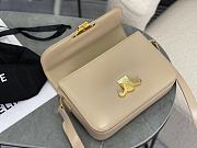 Celine Triomphe Bag In Shiny Calfskin Beige 22x16.5x7cm - 6