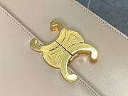 Celine Triomphe Bag In Shiny Calfskin Beige 22x16.5x7cm - 5