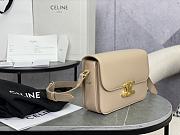 Celine Triomphe Bag In Shiny Calfskin Beige 22x16.5x7cm - 4