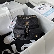 Chanel Backpack Black Caviar Gold 21x20x12cm - 1