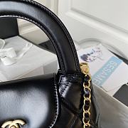 Chanel Flap Bag With Top Handle Black Lambskin 22cm - 3