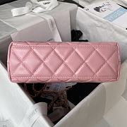 Chanel Flap Bag With Top Handle Pink Lambskin 22cm - 2