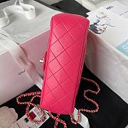 Chanel Camellia Embossed With Top Handle Bag Pink 21cm - 4