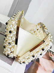 Chanel Evening Bag Glass Pearls White 11x17x7cm - 5