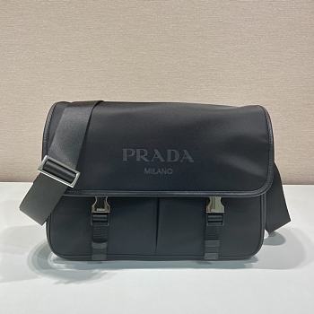 Prada SHW Shoulder Bag Nylon Black 32x24x12cm