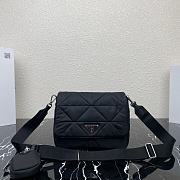 Prada Padded Re-Nylon Shoulder Bag Black 24x17.5x8.5cm - 1