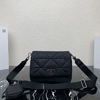 Prada Padded Re-Nylon Shoulder Bag Black 24x17.5x8.5cm