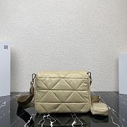 Prada Padded Re-Nylon Shoulder Bag Beige 24x17.5x8.5cm - 3