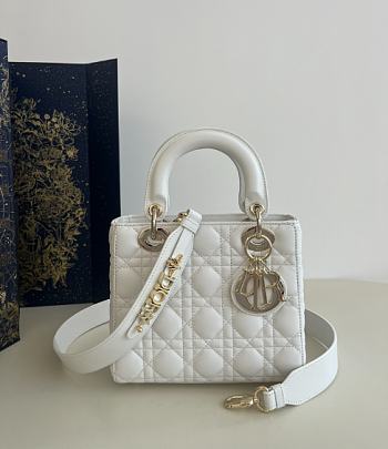 Dior Small Lady My ABC Bag Lambskin White 20cm