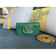 Valentino Loco Small Chain Shoulder Bag Green 20x11x5cm - 1