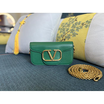 Valentino Loco Small Chain Shoulder Bag Green 20x11x5cm