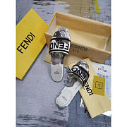 Fendi Sign Canvas Sandals Black - 5