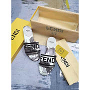 Fendi Sign Canvas Sandals Black - 1