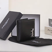 YSL Tiny Cassandre East West Wallet In Matte Leather Black 11x18x2cm - 2