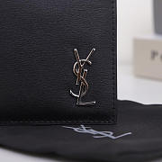 YSL Tiny Cassandre East West Wallet In Matte Leather Black 11x18x2cm - 6