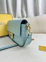 Fendi Baguette Blue Leather Bag 27x15x6cm - 5