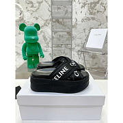 Celine Block Slide In Mesh Textile With Celine Jacquard Black - 1